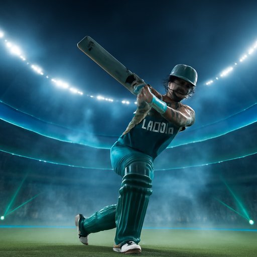 ba99 cricket batter under floodlights
